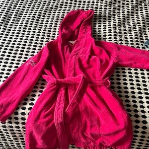 Lacoste pink hooded robe - 100% cotton.